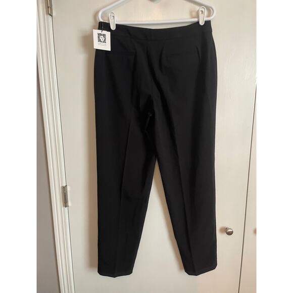 Anne Klein Suit Separates Black Pants Solid Ankle Tapered Zip Mid Rise Size 6 - Picture 2 of 6
